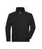 Unisex Workwear Half-Zip Sweat - COLOR - Black/lime-green 8542