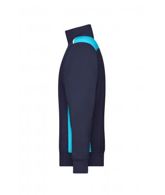 Unisex Workwear Half-Zip Sweat - COLOR - Navy/turquoise 8542