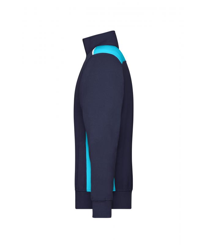 Unisex Workwear Half-Zip Sweat - COLOR - Navy/turquoise 8542
