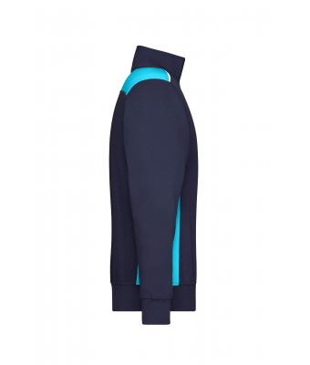 Unisex Workwear Half-Zip Sweat - COLOR - Navy/turquoise 8542
