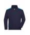 Unisex Workwear Half-Zip Sweat - COLOR - Navy/turquoise 8542