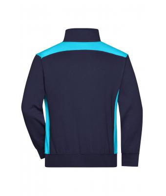 Unisex Workwear Half-Zip Sweat - COLOR - Navy/turquoise 8542