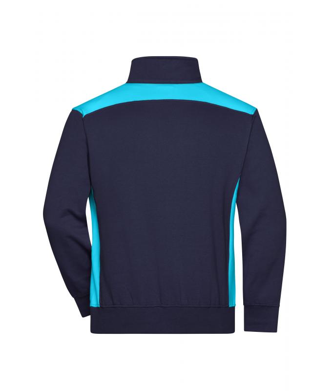 Unisex Workwear Half-Zip Sweat - COLOR - Navy/turquoise 8542