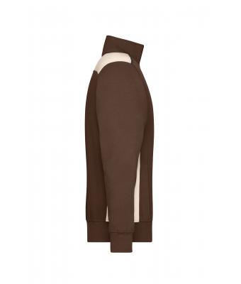 Unisex Workwear Half-Zip Sweat - COLOR - Brown/stone 8542
