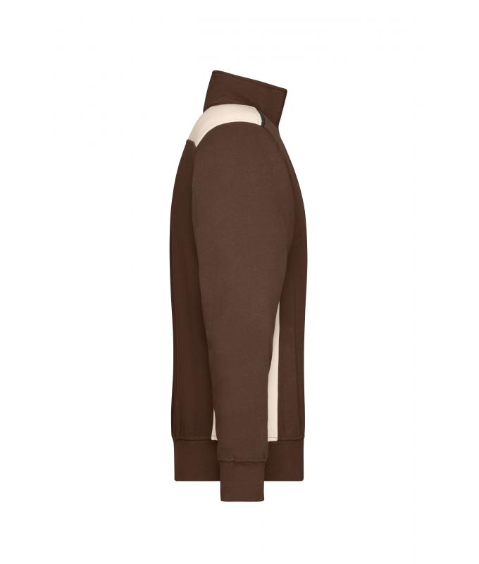 Unisex Workwear Half-Zip Sweat - COLOR - Brown/stone 8542