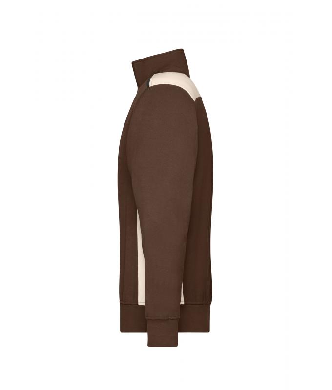 Unisex Workwear Half-Zip Sweat - COLOR - Brown/stone 8542