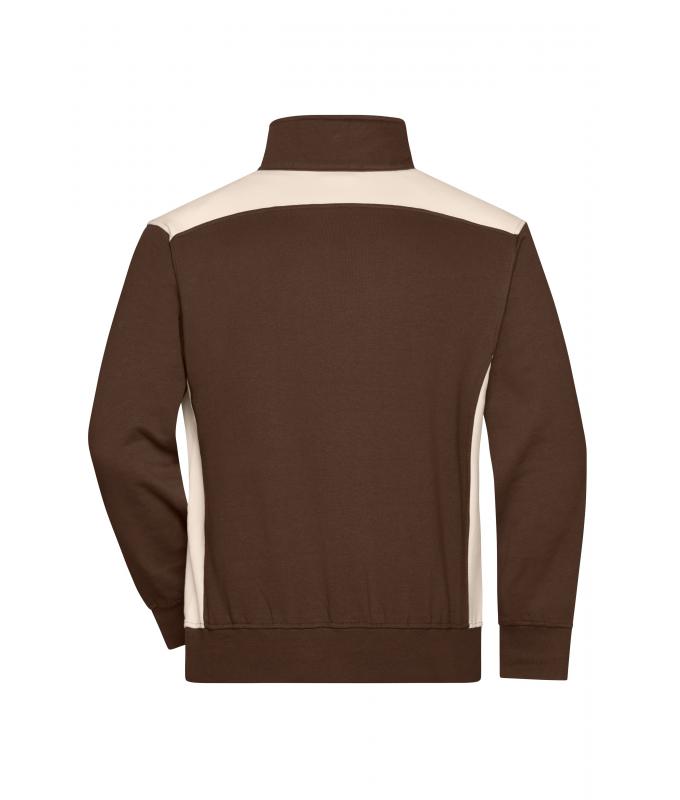 Unisex Workwear Half-Zip Sweat - COLOR - Brown/stone 8542