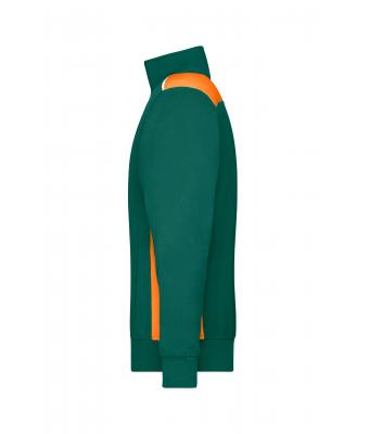 Unisex Workwear Half-Zip Sweat - COLOR - Dark-green/orange 8542