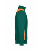 Unisex Workwear Half-Zip Sweat - COLOR - Dark-green/orange 8542