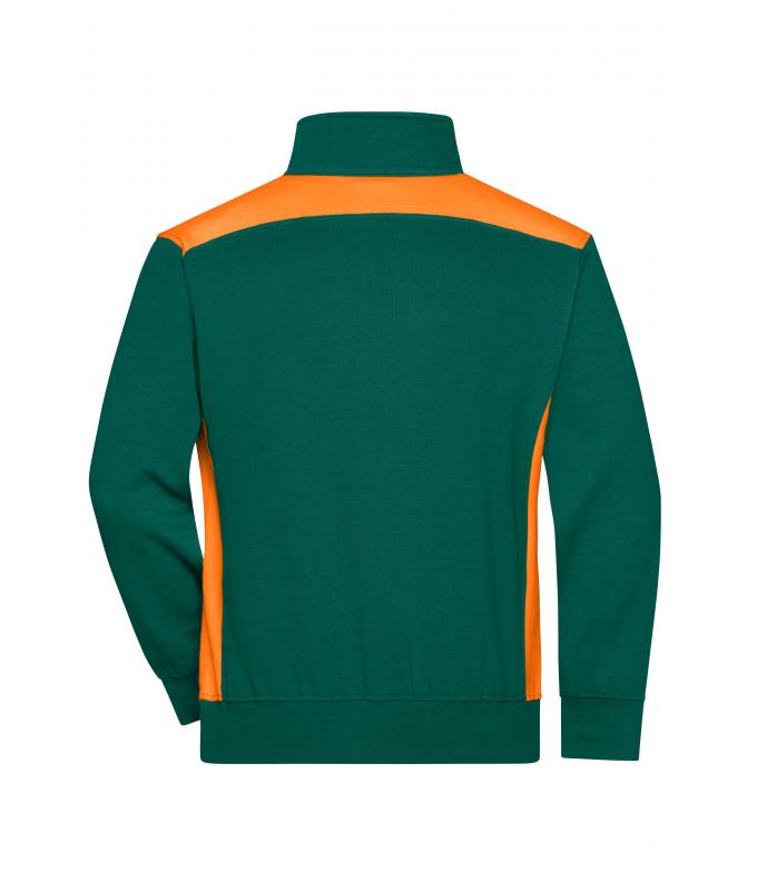 Unisex Workwear Half-Zip Sweat - COLOR - Dark-green/orange 8542