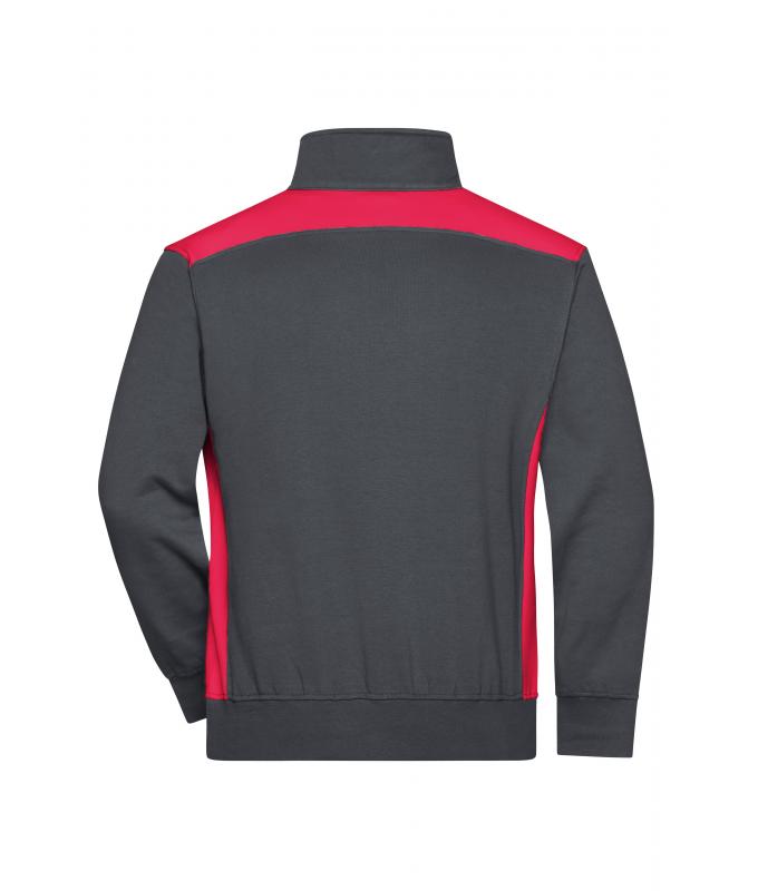 Unisex Workwear Half-Zip Sweat - COLOR - Carbon/red 8542