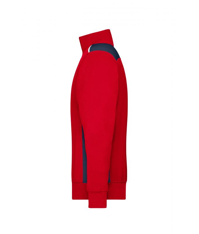Unisex Workwear Half-Zip Sweat - COLOR - Red/navy 8542