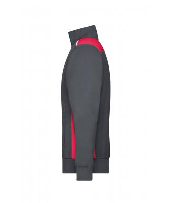 Unisex Workwear Half-Zip Sweat - COLOR - Carbon/red 8542