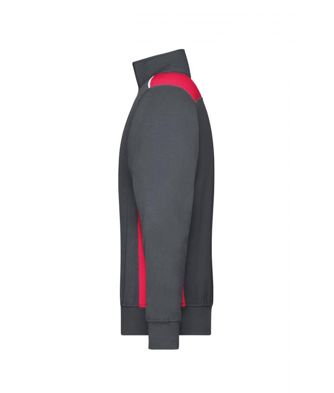 Unisex Workwear Half-Zip Sweat - COLOR - Carbon/red 8542