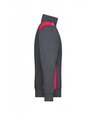 Unisex Workwear Half-Zip Sweat - COLOR - Carbon/red 8542