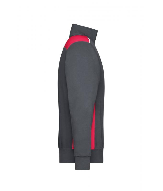 Unisex Workwear Half-Zip Sweat - COLOR - Carbon/red 8542