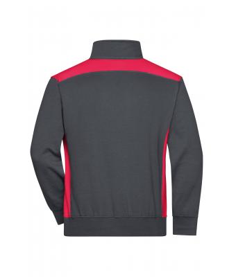 Unisex Workwear Half-Zip Sweat - COLOR - Carbon/red 8542