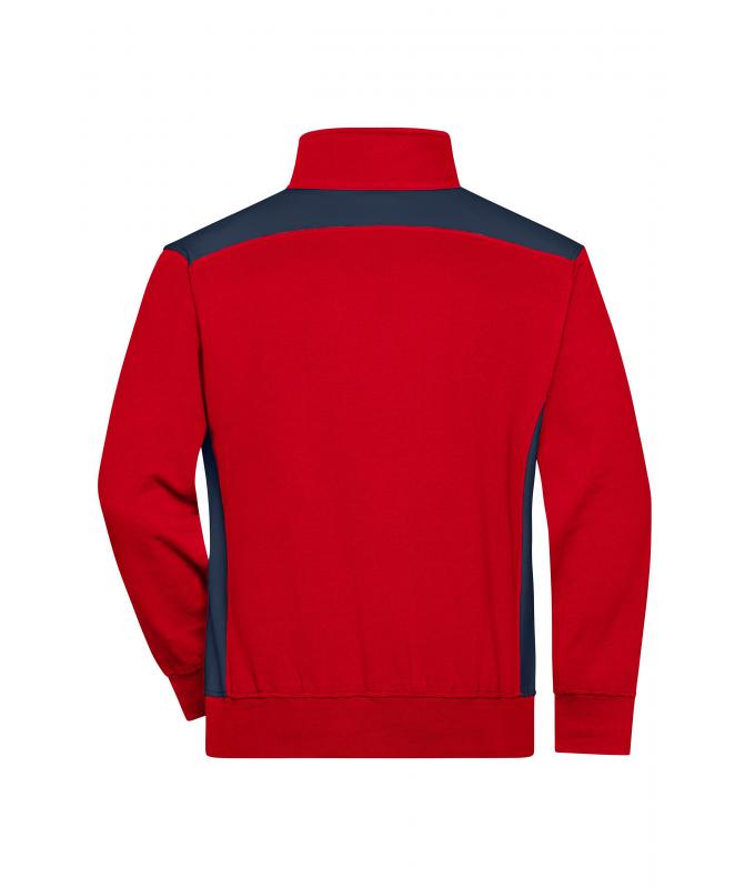 Unisex Workwear Half-Zip Sweat - COLOR - Red/navy 8542