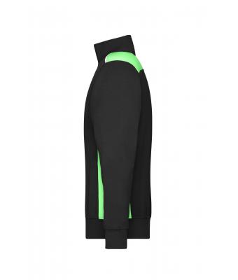 Unisex Workwear Half-Zip Sweat - COLOR - Black/lime-green 8542