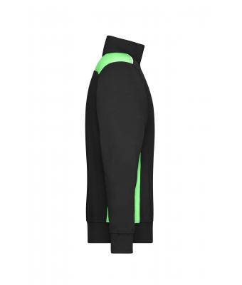 Unisex Workwear Half-Zip Sweat - COLOR - Black/lime-green 8542