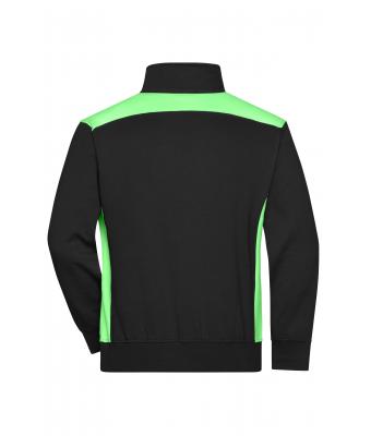 Unisex Workwear Half-Zip Sweat - COLOR - Black/lime-green 8542