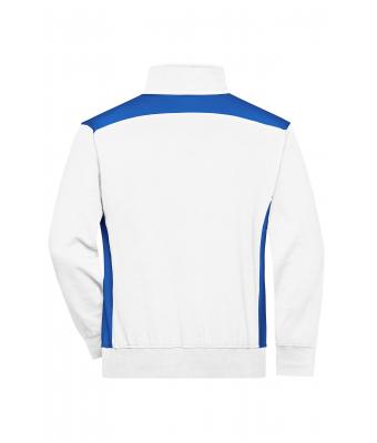Unisex Workwear Half-Zip Sweat - COLOR - White/royal 8542