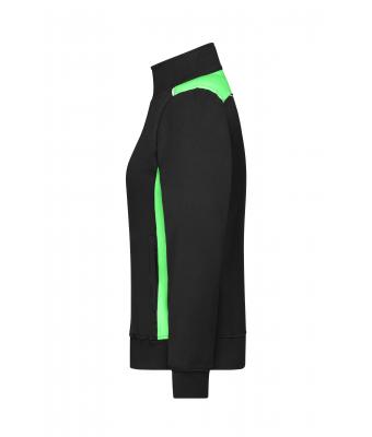 Ladies Ladies' Workwear Sweat Jacket - COLOR - Black/lime-green 8543