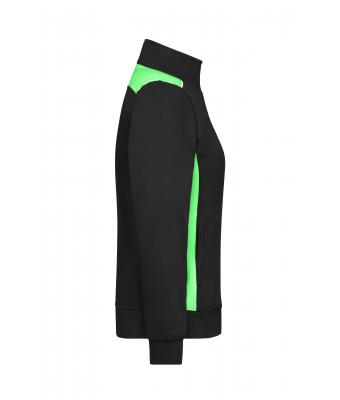 Ladies Ladies' Workwear Sweat Jacket - COLOR - Black/lime-green 8543