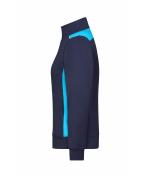 Damen Ladies' Workwear Sweat Jacket - COLOR - Navy/turquoise 8543