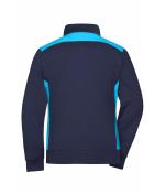 Damen Ladies' Workwear Sweat Jacket - COLOR - Navy/turquoise 8543