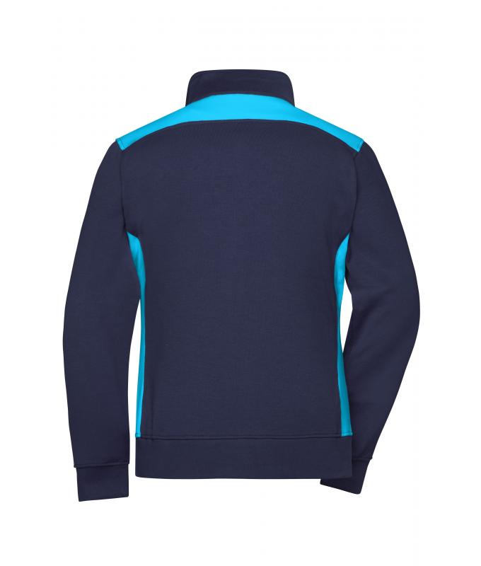 Damen Ladies' Workwear Sweat Jacket - COLOR - Navy/turquoise 8543