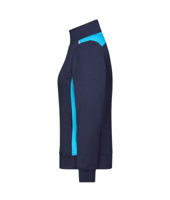 Ladies Ladies' Workwear Sweat Jacket - COLOR - Navy/turquoise 8543