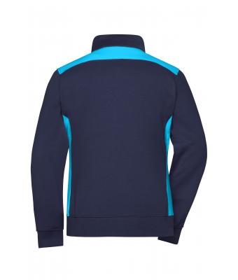 Ladies Ladies' Workwear Sweat Jacket - COLOR - Navy/turquoise 8543
