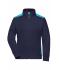 Ladies Ladies' Workwear Sweat Jacket - COLOR - Navy/turquoise 8543