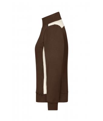 Damen Ladies' Workwear Sweat Jacket - COLOR - Brown/stone 8543