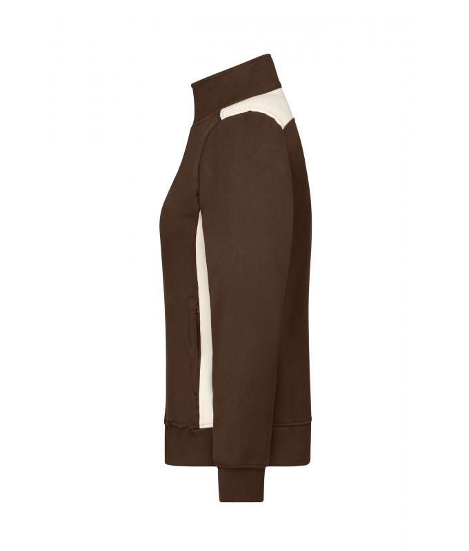 Damen Ladies' Workwear Sweat Jacket - COLOR - Brown/stone 8543