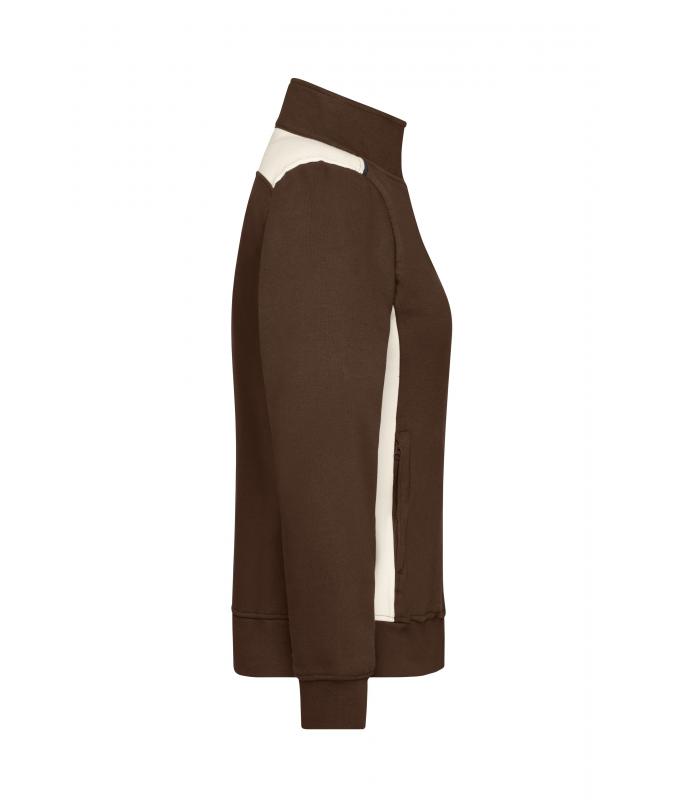 Damen Ladies' Workwear Sweat Jacket - COLOR - Brown/stone 8543