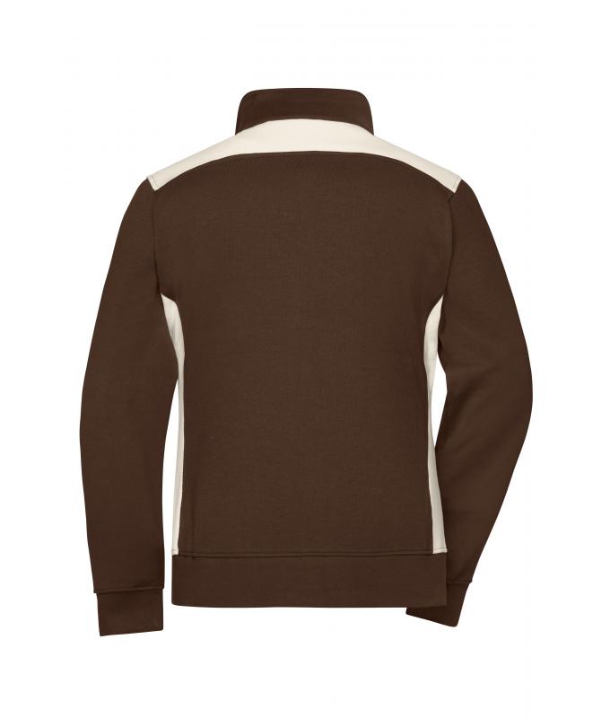 Damen Ladies' Workwear Sweat Jacket - COLOR - Brown/stone 8543