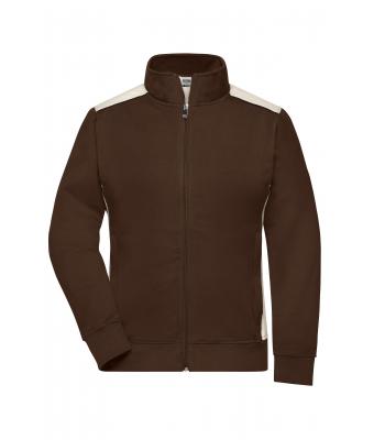 Damen Ladies' Workwear Sweat Jacket - COLOR - Brown/stone 8543