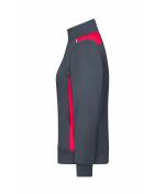 Ladies Ladies' Workwear Sweat Jacket - COLOR - Carbon/red 8543
