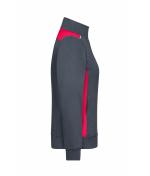 Ladies Ladies' Workwear Sweat Jacket - COLOR - Carbon/red 8543