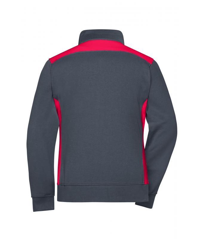 Ladies Ladies' Workwear Sweat Jacket - COLOR - Carbon/red 8543