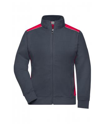 Ladies Ladies' Workwear Sweat Jacket - COLOR - Carbon/red 8543