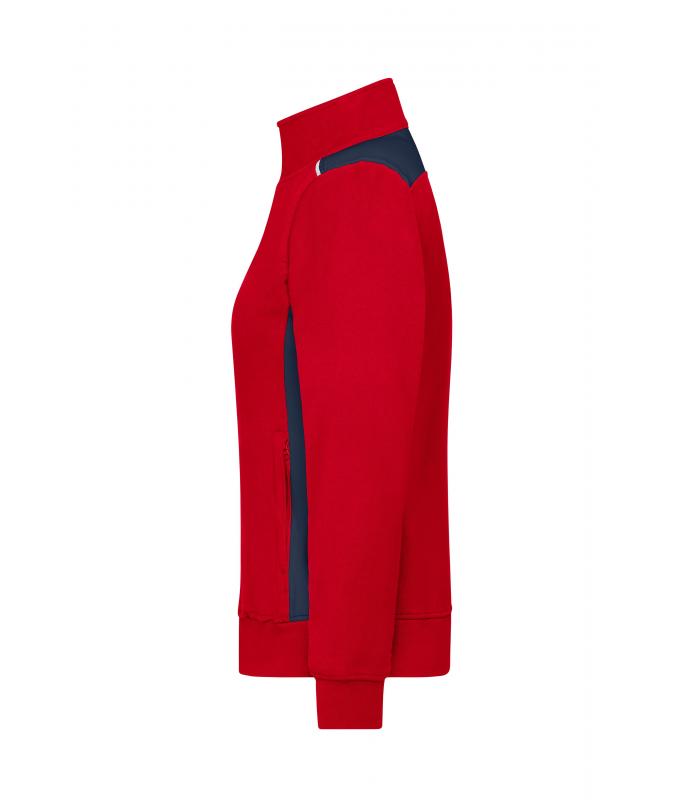 Ladies Ladies' Workwear Sweat Jacket - COLOR - Red/navy 8543