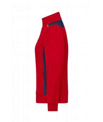 Damen Ladies' Workwear Sweat Jacket - COLOR - Red/navy 8543