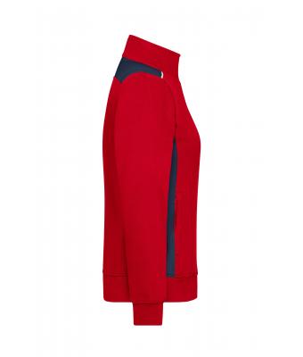Damen Ladies' Workwear Sweat Jacket - COLOR - Red/navy 8543