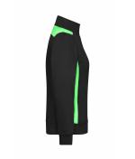 Damen Ladies' Workwear Sweat Jacket - COLOR - Black/lime-green 8543