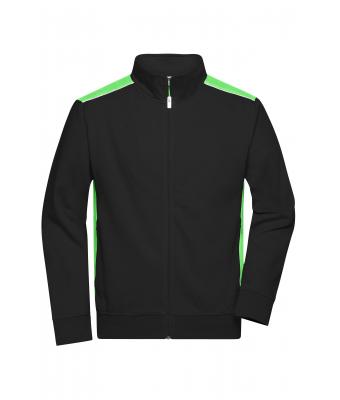 Unisex Men's Workwear Sweat Jacket - COLOR - Black/lime-green 8544
