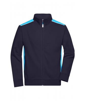 Herren Men's Workwear Sweat Jacket - COLOR - Navy/turquoise 8544