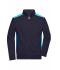 Herren Men's Workwear Sweat Jacket - COLOR - Navy/turquoise 8544